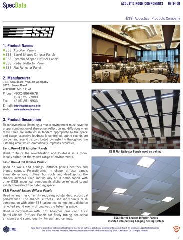 ESSI Acoustic Room Components Brochure